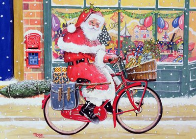Father Christmas on a Bicycle by Tony Todd